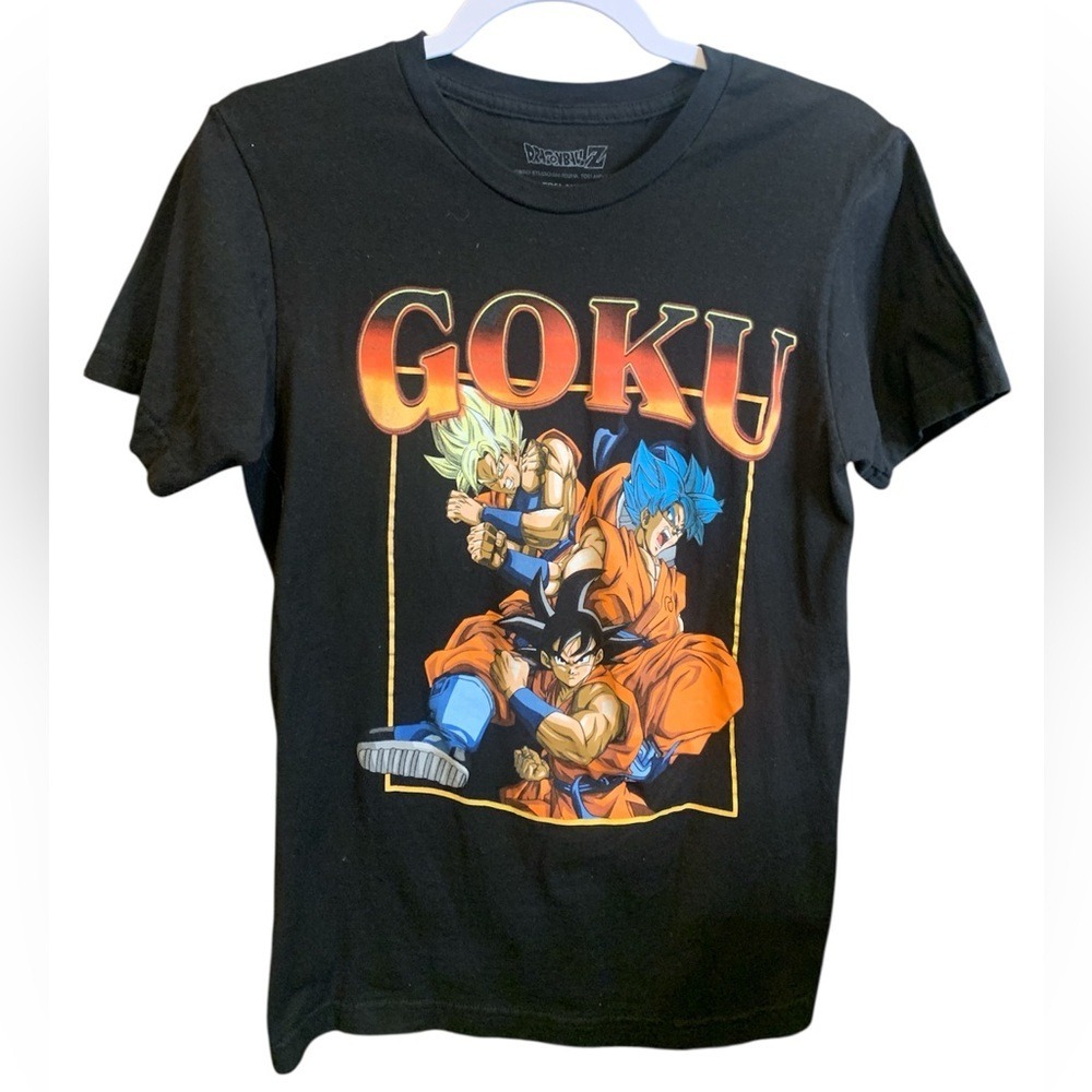 Dragon Ball Z Goku Graphic Tee Black Mens Small Super Saiyan Anime T-Shirt